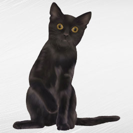 Pegatina Halloween Black Cat Watercolor