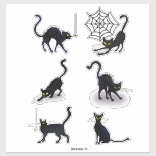 Pegatina Halloween Black Cats and Spiders Set ID852