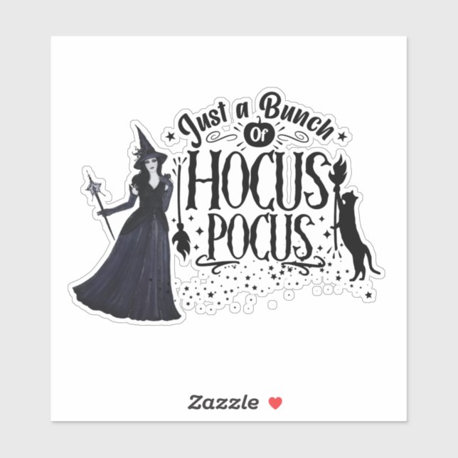 Pegatina Halloween bruja hocus pocus design (Hoja)