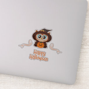 Pegatina Halloween/búho/calabaza/bruja