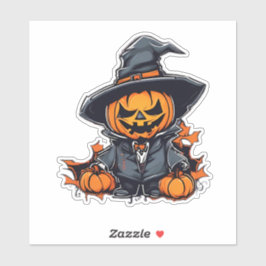 Pegatina Halloween Calabaza Escarecrow Adorable Fall Decour