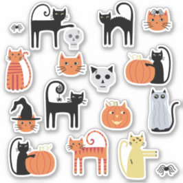 Pegatina Halloween Cats Cute
