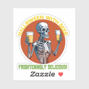 Pegatina Halloween con cerveza