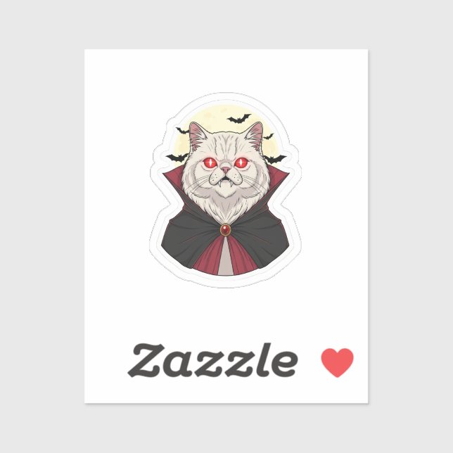 Pegatina Halloween con un gato persa (Hoja)