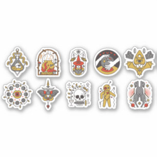 PEGATINA HALLOWEEN CREEPY HOLIDAY ELEMENTS SET