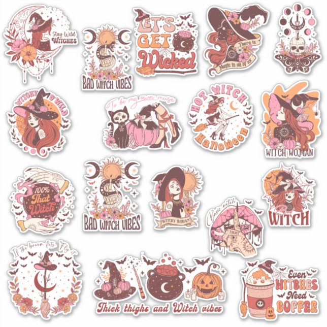 Pegatina Halloween Creepy Witchen (Anverso)