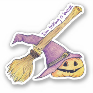 Pegatina Halloween de baño de brujas