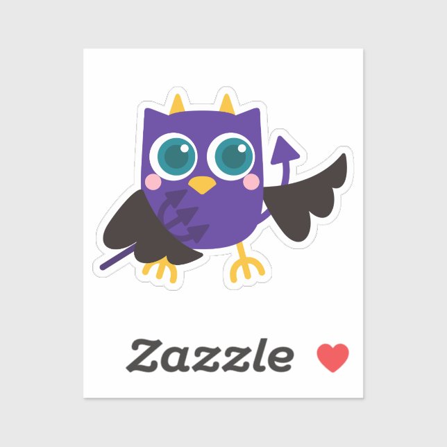 Pegatina Halloween de búho (Hoja)