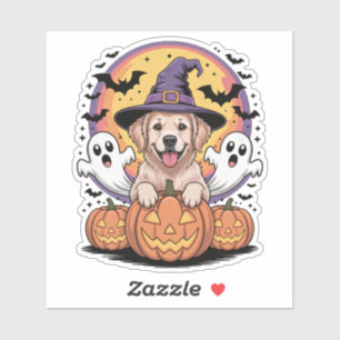 Pegatina Halloween de Golden Retriever