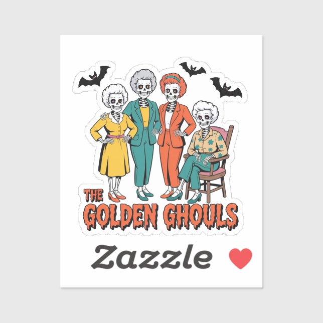 Pegatina Halloween de los Chicas Golden Ghouls (Hoja)