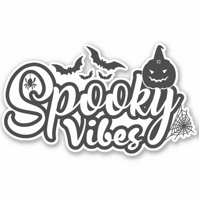 Pegatina Halloween de Spooky Vibes (Anverso)