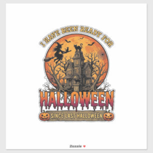 Pegatina Halloween Desde la Última Bruja Voladora de la Cas