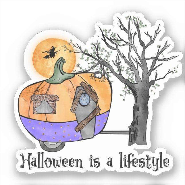 Pegatina Halloween Es Un Estilo De Vida | Camper | Trailer (Anverso)
