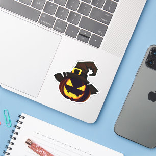 Pegatina Halloween espeluznante Jack O Lantern Pumpkin