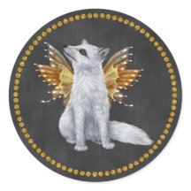Pegatina Halloween Fairy White Fox