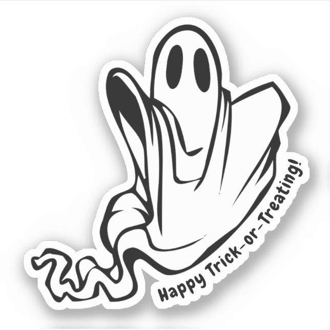 Pegatina Halloween Fantasma Amigable (Anverso)
