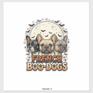 Pegatina Halloween Frenchie Boo Dogs Divertido Vintage_1