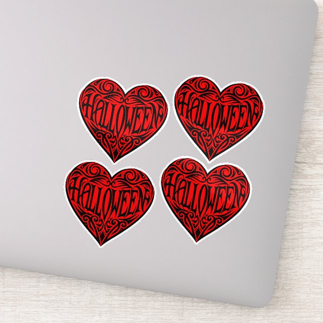 Pegatina Halloween Heart, Black Heart, Holiday (Detalle)