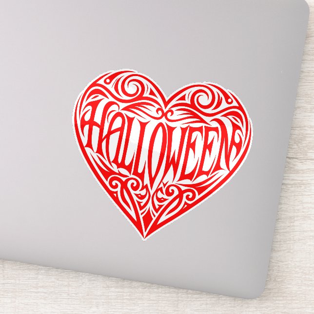 Pegatina Halloween Heart, Red Heart, Holiday (Detalle)