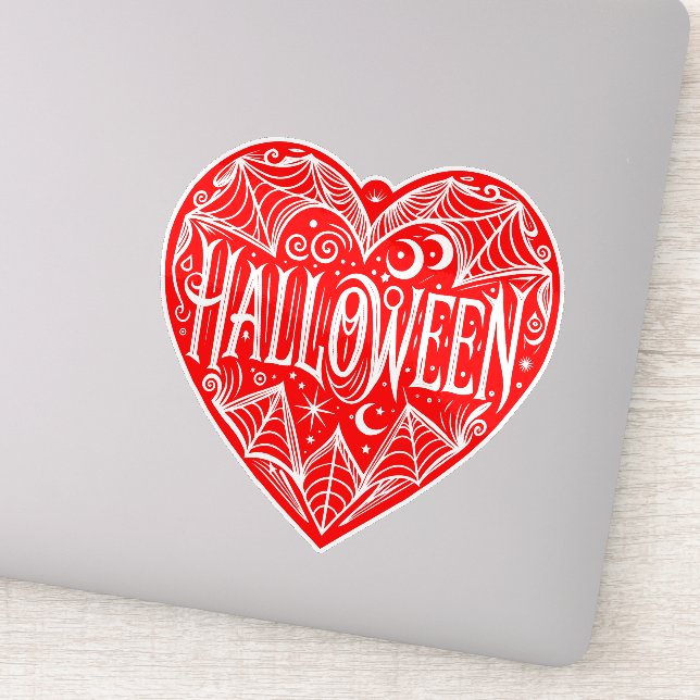 Pegatina Halloween Heart, Red Heart Shape, Holiday (Detalle)