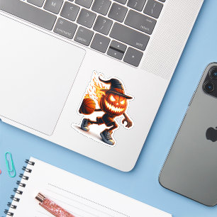 Pegatina Halloween Jack-o'-Lantern Slam Dunk: Canasta espel