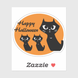Pegatina Halloween Lucky Black Cats
