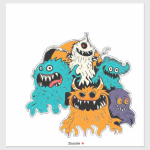 Pegatina Halloween/Monster/Octubre/Otoño