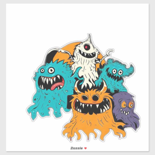 Pegatina Halloween/Monster/Octubre/Otoño (Hoja)