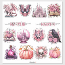 PEGATINA HALLOWEEN PINK GOTHIC SPOOKY PERSONALIZADO