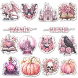 PEGATINA HALLOWEEN PINK GOTHIC SPOOKY PERSONALIZADO