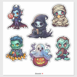 Pegatina Halloween Psicoamigos adorables Personalizados mon