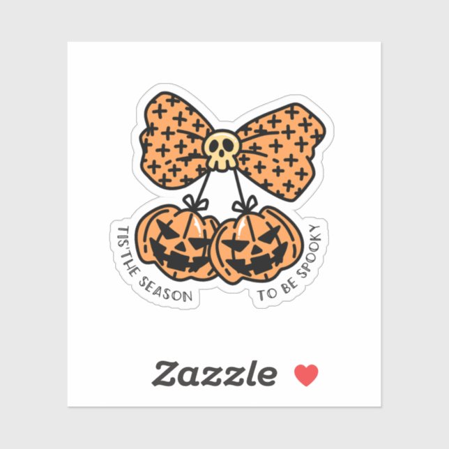 Pegatina Halloween retro "es la estación para ser espeluzna (Hoja)