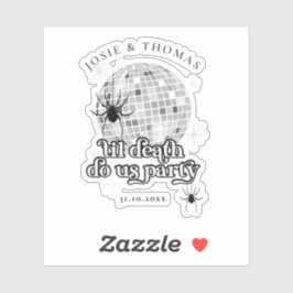 Pegatina Halloween Retro Spiders & Disco Ball Boda