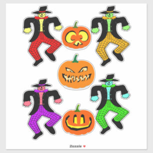 Pegatina Halloween Scarecrows Jacko Lantern calabazas arte