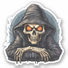 Pegatina Halloween Scary Personalizado Bored Skeleton