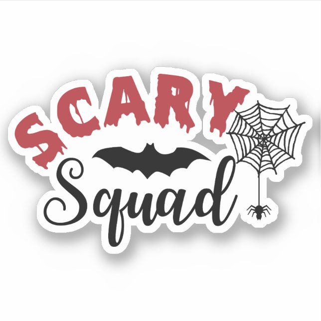 Pegatina Halloween Scary Squad Spider Web Bat (Anverso)