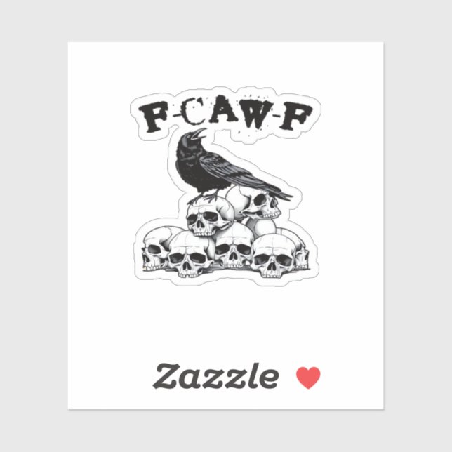 Pegatina Halloween Skull. F Caw F Vintage Graphic (Hoja)