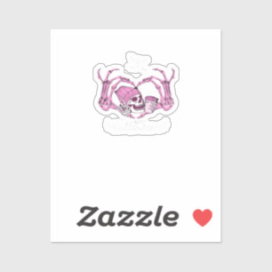 Pegatina Halloween Skull Heart Hands Skeleton Beanie Design