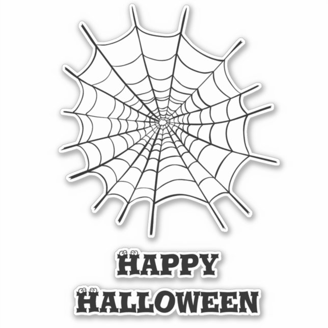 Pegatina Halloween Spider Web y Eyeballs (Anverso)
