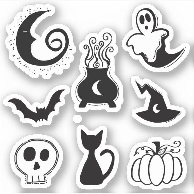 Pegatina Halloween Spooky Doodles (Anverso)