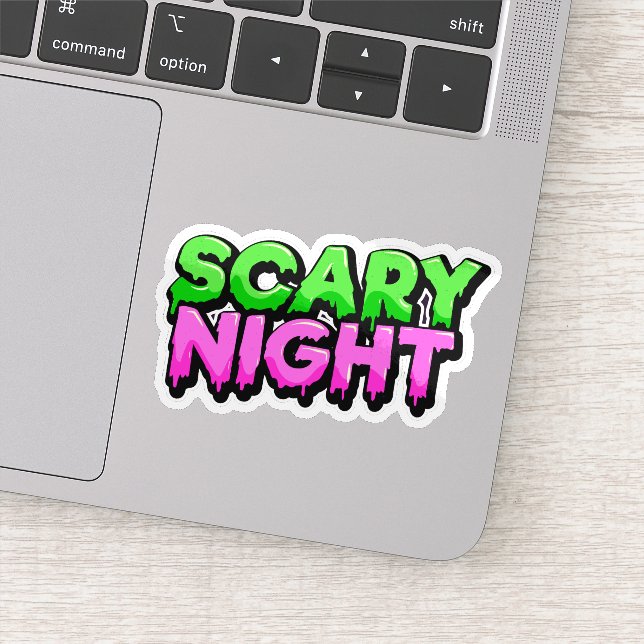 Pegatina Halloween spooky scary night sticker  (Detalle)