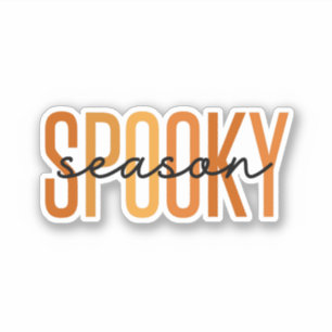 Pegatina Halloween spooky season orange shades