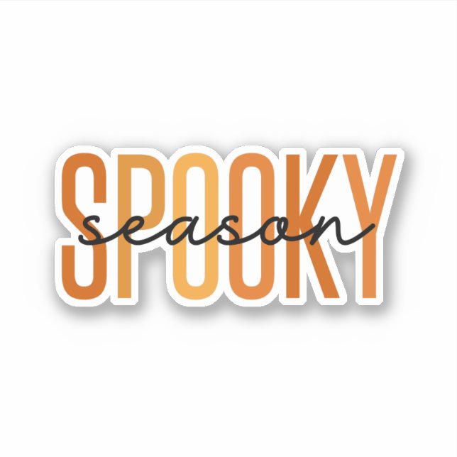 Pegatina Halloween spooky season orange shades (Anverso)