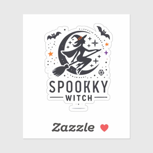 Pegatina Halloween Spooky Witch Design - Volando en la habi (Hoja)