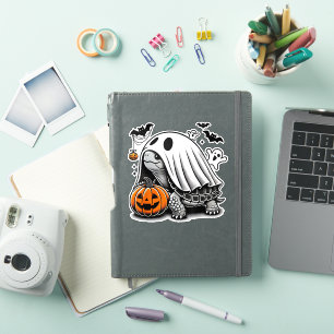 Pegatina Halloween Tortuga Fantasma Calabaza Terapia Tortoi
