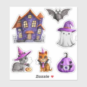 Pegatina Halloween Town Purple Pumpkin