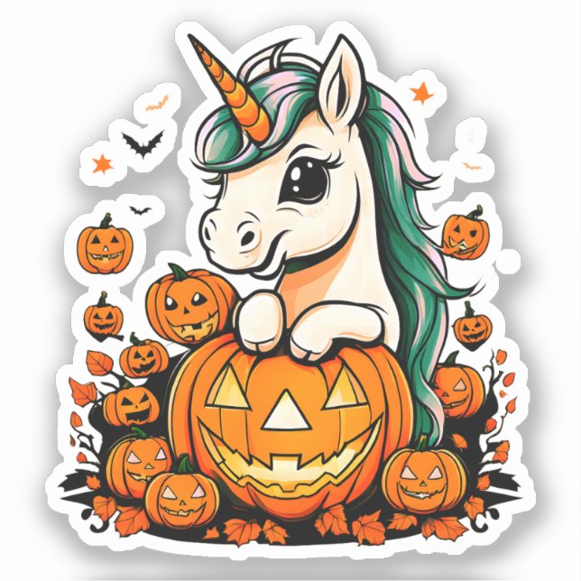 Pegatina Halloween Unicorn (Anverso)