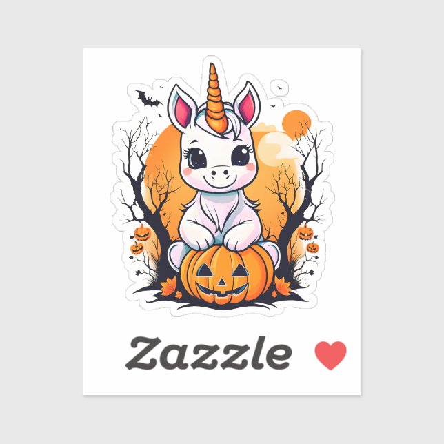 Pegatina Halloween Unicorn (Hoja)