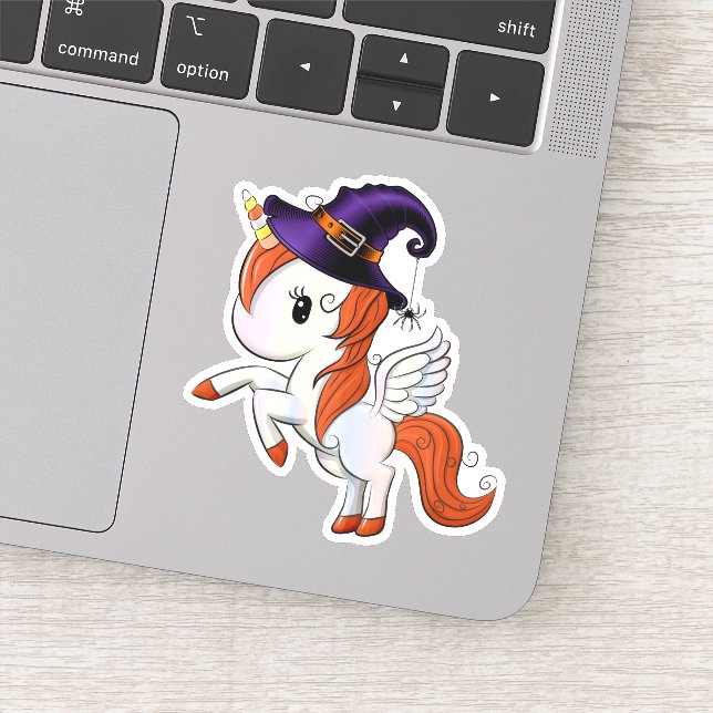 Pegatina Halloween Unicorn Pegasus Witch (Detalle)