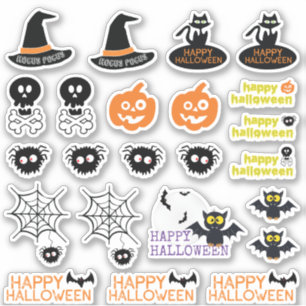 Pegatina Halloween Vampire Bat Witch Gorra Spider Skull
